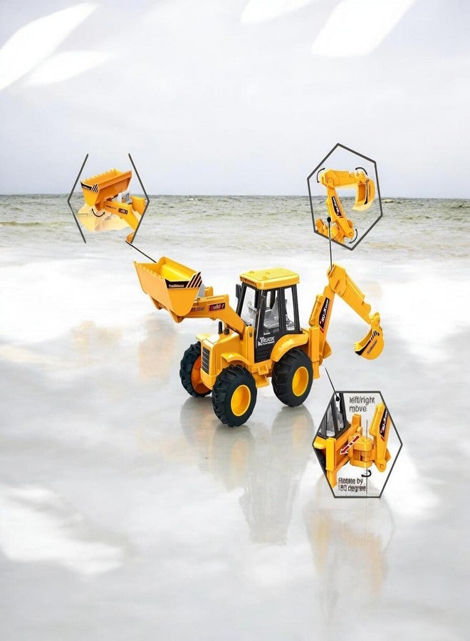 ستايلبيس ألعاب بناء بلاستيكية من ستايل بيس، حفارة وجرافة، إطارات متينة عالية الكثافة مانعة للانزلاق، تعمل بالاحتكاك، شاحنات لعبة تعمل بالسحب للخلف، مركبة غير قابلة للكسر، مناسبة للأطفال من عمر 3 سنوات فما فوق - Image 4